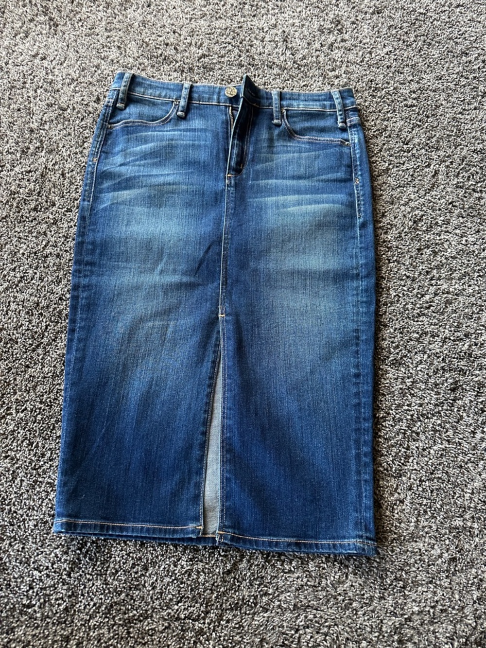 McGuire Denim Blue Denim Pencil Size 26 Festival Midi Skirt Western Country